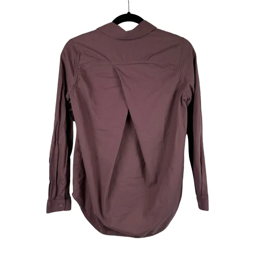Lululemon Flannel Button Up Antique Bark Purple Long Sleeve Classic/Work Shirt-4 - Picture 3 of 4